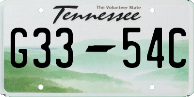 TN license plate G3354C