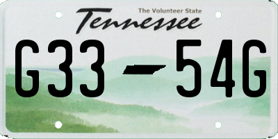 TN license plate G3354G