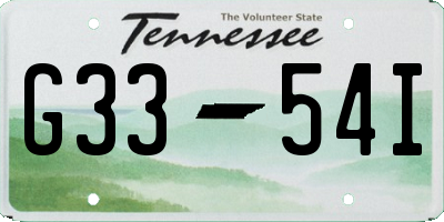 TN license plate G3354I