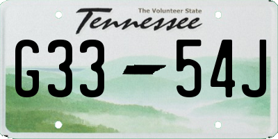 TN license plate G3354J