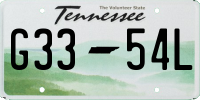 TN license plate G3354L