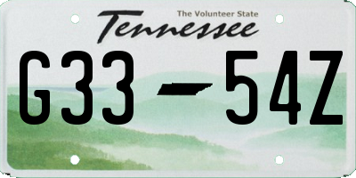 TN license plate G3354Z