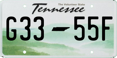 TN license plate G3355F