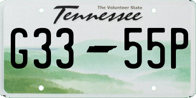 TN license plate G3355P