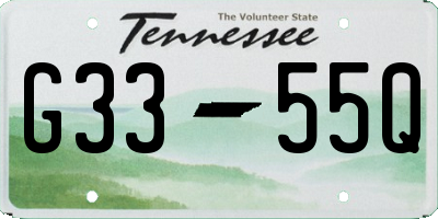 TN license plate G3355Q