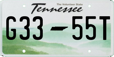 TN license plate G3355T