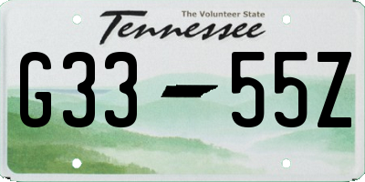 TN license plate G3355Z