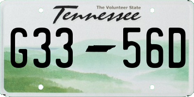 TN license plate G3356D