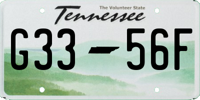 TN license plate G3356F