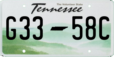 TN license plate G3358C