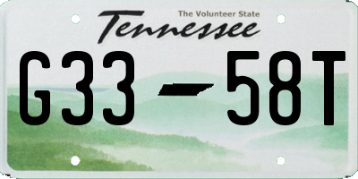 TN license plate G3358T