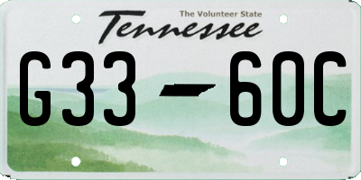 TN license plate G3360C