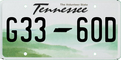 TN license plate G3360D