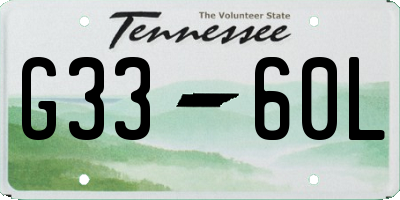 TN license plate G3360L