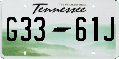 TN license plate G3361J