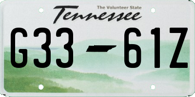 TN license plate G3361Z