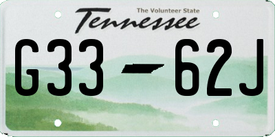 TN license plate G3362J
