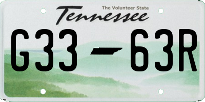 TN license plate G3363R