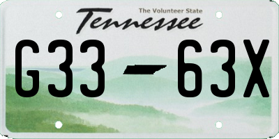 TN license plate G3363X