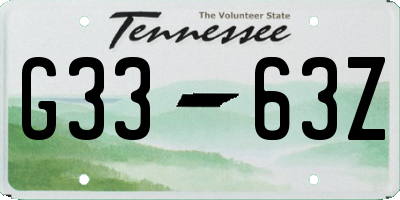 TN license plate G3363Z
