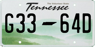 TN license plate G3364D