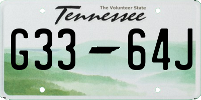 TN license plate G3364J