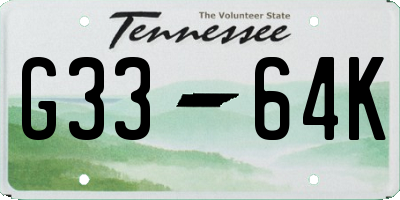 TN license plate G3364K