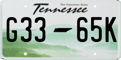 TN license plate G3365K