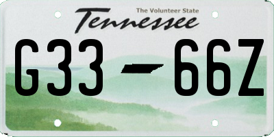 TN license plate G3366Z