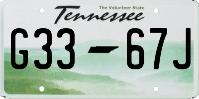 TN license plate G3367J