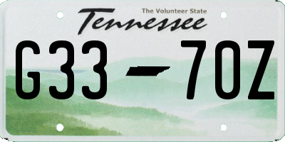 TN license plate G3370Z