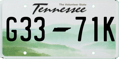 TN license plate G3371K