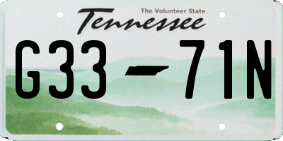 TN license plate G3371N
