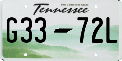TN license plate G3372L