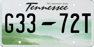 TN license plate G3372T
