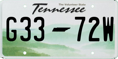 TN license plate G3372W