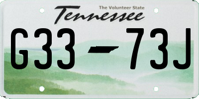 TN license plate G3373J
