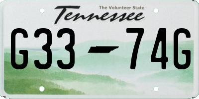 TN license plate G3374G