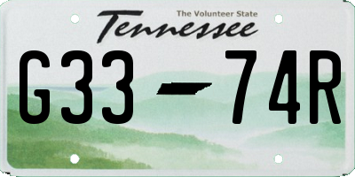 TN license plate G3374R