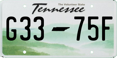 TN license plate G3375F