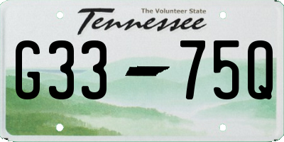 TN license plate G3375Q