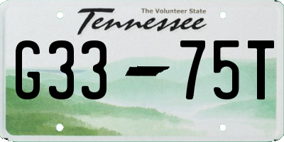 TN license plate G3375T