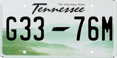 TN license plate G3376M