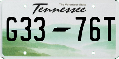TN license plate G3376T