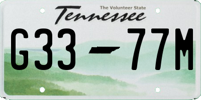 TN license plate G3377M