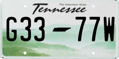TN license plate G3377W