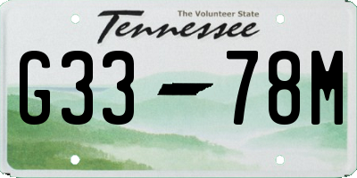 TN license plate G3378M