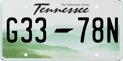 TN license plate G3378N
