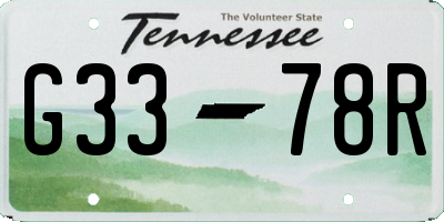 TN license plate G3378R