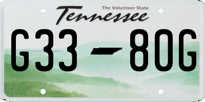 TN license plate G3380G